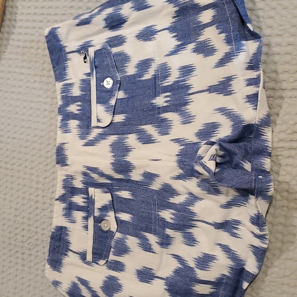 Vineyard Vines Blue/White Tie Dye Drawstring Button Fly Cotton Shorts 2 (#20) - Picture 4 of 4